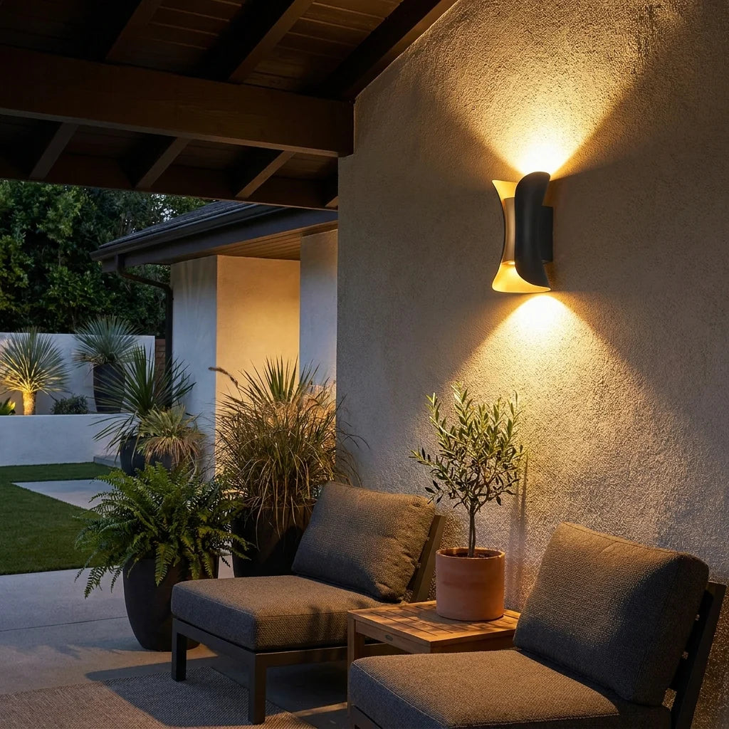 The Original Up-Down Lighting Wall Light | Modern Curved LED Waterproof Light